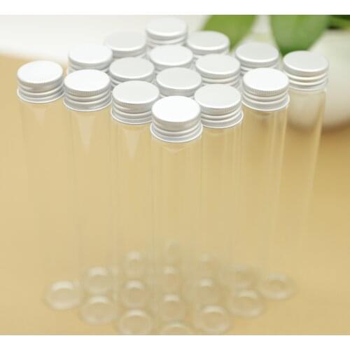 12pcs/lot 30*180mm 100ml Glass Jars Test Tube Aluminum Caps Glass Bottle Vials Transparent Glass Diy Cute Small Bottles