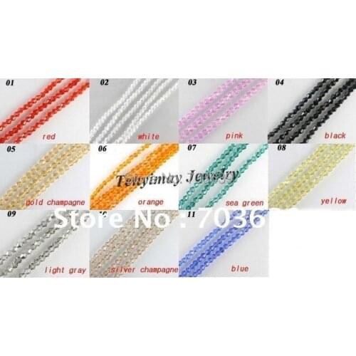 2mm Rhombus Faceted Crystal Beads For DIY 500pcs Free Shipping(11 Colors)