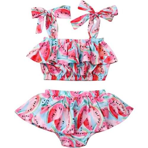 0-24M Watermelon Newborn Baby Girl Clothes 2PCS Summer Baby Girls Clothes