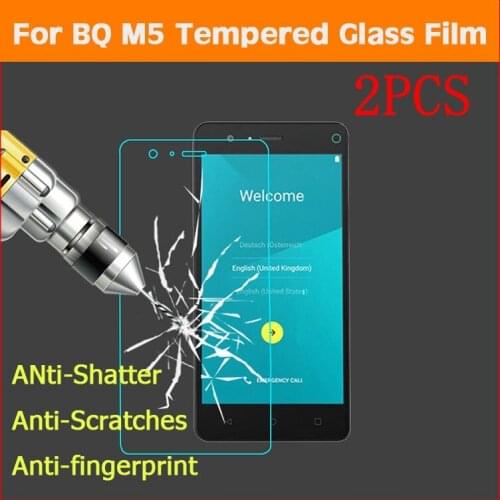 2PCS Tempered Glass For BQ Aquaris M5 Screen Protector protective film For BQ Aquaris M5 glass