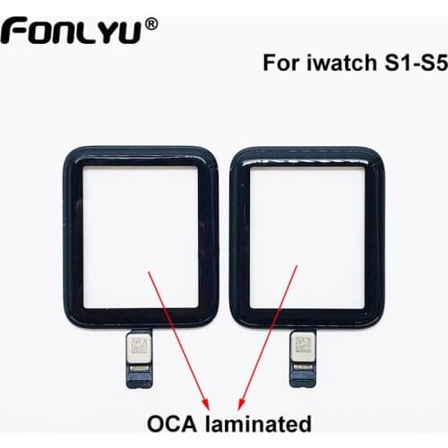 5pcs Tested Touch Digitizer Glass Laminated OCA Glue For Apple Watch Series 5 4 3 2 1 S4 S5 38mm 42mm LCD Front Sensor Replace