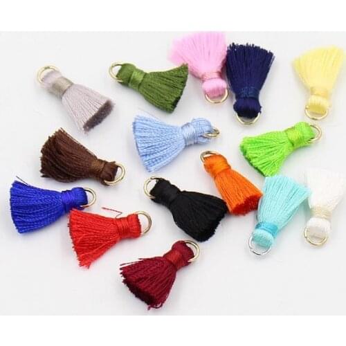 50 pieces/pack) 2cm length Rayon tassel with ring for earring Bracelet Fitting Bags decoration accessories