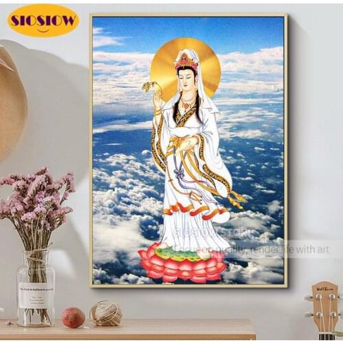 5D DIY Religious Diamond Painting Kwan Yin bodhisattva Buddha Full Drill 3D Daimond Mosaic Cross Stitch kits patterns Embroidery