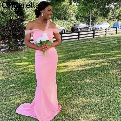 African Mermaid Bridesmaid Dresses With Zipper Back Sweetheart Off The Shoulder Floor Length Wedding Party Dresses
