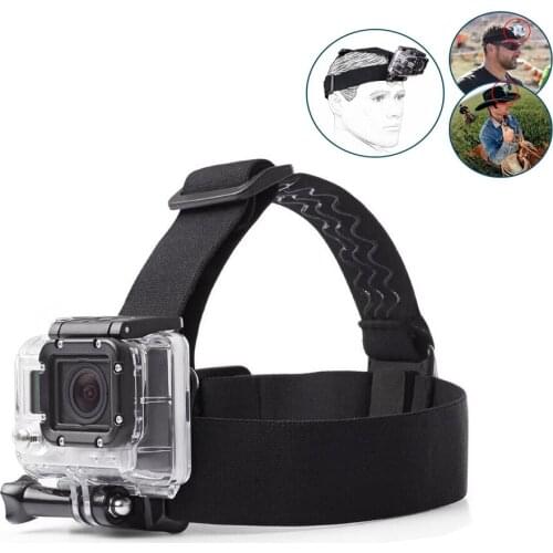 Action Camera accessories Black Elastic Head strap mount adjustable For Gopro Hero Xiaoyi 4K SJCAM