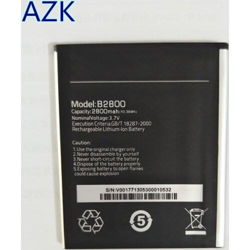 AZK 1PCS New 100% High Quality B2800 Battery For Highscreen B2800 OMEGA PRIME XL Mobile Phone In Stock Free Shipping +Track Code