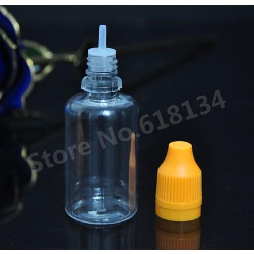 Free shipping 2500pcs PET 30ML Plastic Dropper Bottles With Childproof Tamper Cap Clear E Liquid Bottles CRC/tamper-evident cap