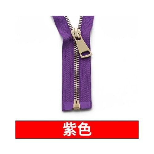 Free shipping 3pcs/lot 5# 70cm purple Metal zipper light gold teeth open-end clothing coat jacket down zipper