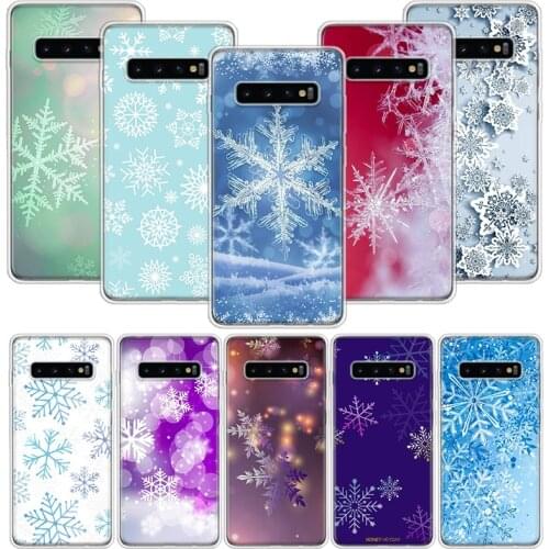 Snowflake Winter white snow Christmas Phone Case for Samsung Galaxy A51 A71 A50S A20E A30 A40 A70S A10S A01 A21 A41 A52 A20S A6