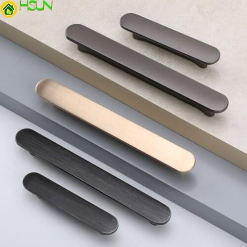 Zinc Door European Alloy Handle Wardrobe Gold/Black/Gray Solid Simple Cabinet Door Handle American Furniture Hardcase Handle