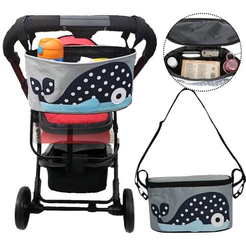 Baby Cartoon Whale Diaper Stroller Bag Large Capacity Portable Hanging Nappy Pouch Outdoor Travel Mummy Bag for Baby Care