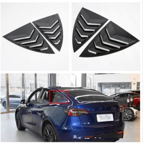 For Tesla Model Y 2021 abs Car Side Rear Window Triangle Cover Trim Decor