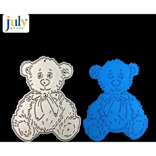 Julyarts Bear Toy Silver Painting Steel Cutting Dies For Scrapbooking Nouveau Die Cutter Stencils Handmade Gift Decoration