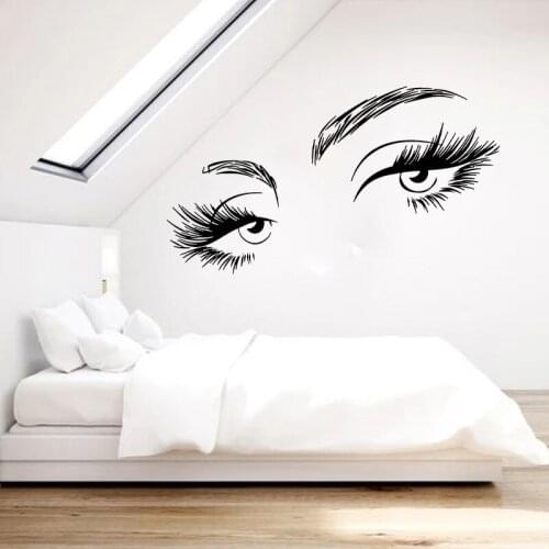Beauty Salon Wall Stickers Lashes Vinyl Decals Brows Lash Mural Eyebrow Decal Removable O72