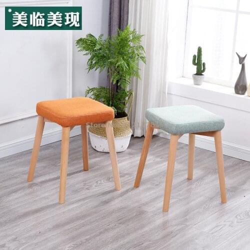 Solid wood small stool modern minimalist household dressing table stool fashion makeup stool creative dining chair stool living