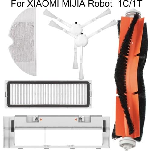 For XIAOMI MIJIA Sweeping Mopping Robot Vacuum Cleaner 1C 1T Spare Parts Pack Kits Side Roller HEPA Filter Main brush Mop