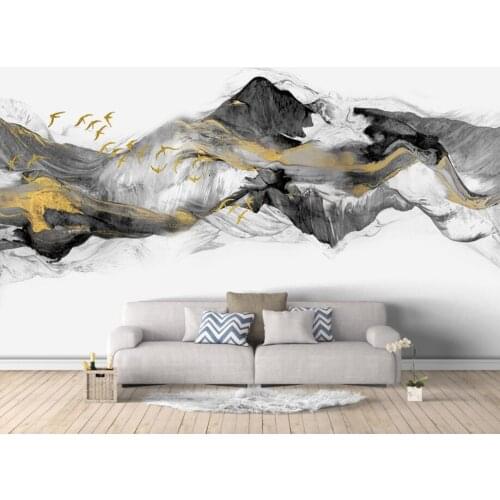 Bacal Custom 3d wall paper murals living room bedroom abstract black Ink and wash mountain wallpaper bedroom wall home decor