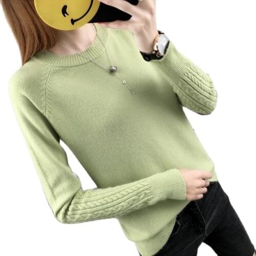 2018 new Hitz Korean women loose sleeve head twist all-match thin sweater long sleeved sweater female backing