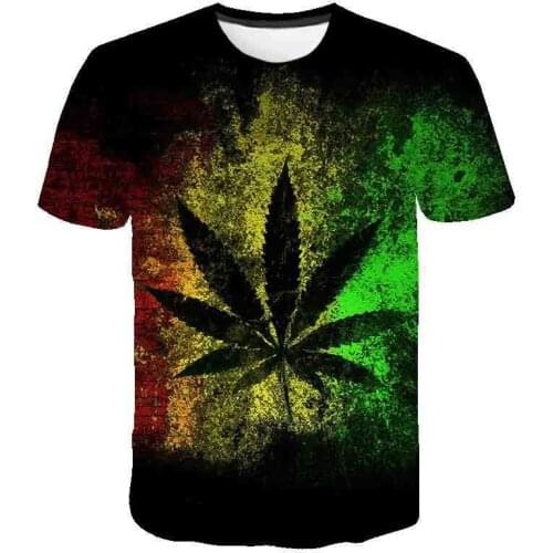New Hot 2021 Summer Casual 3D Colourful Maple Leaf Fashion Kids Boy Girl Black T Shirt Men Women Short Sleeve T-Shirt Tops Tees
