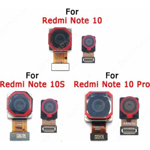 Original Front Back Camera For Xiaomi Redmi Note 10 Pro 10S S Rear Small Backside Selfie Frontal Camera Module Flex Spare Parts