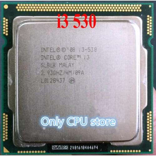 Free shipping Original intel I3 530 CPU Core I3-530 CPU/ 2.93GHz/ LGA1156 /4MB/ Dual-Core scrattered pieces