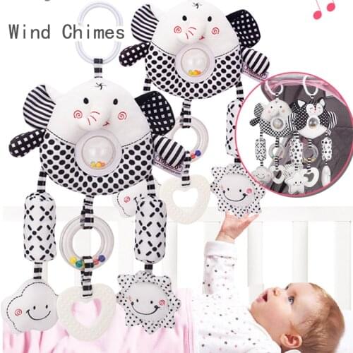 Babys Stroller Pendant Wind Chime Toy Baby Comfort Bed Bell Bedside Rattles Toddler Baby Boy Toys for Infant Plush Stuffed Dolls