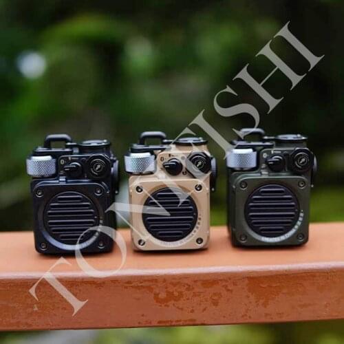 Portable bluetooth radio, wireless bluetooth audio, outdoor waterproof, multifunctional mini speaker with metal body