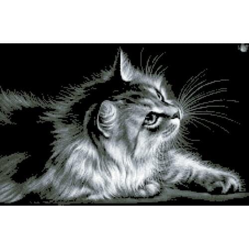 Black cat cross stitch package animal black cloth cotton thread embroidery DIY handmade needlework