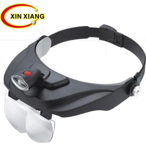 Headband Glasses Magnifier 1.2X 1.8X 2.5X 3.5X led Magnifier Eye Wear Magnifying Glass With LED Jewelry Repair Binocular Loupe