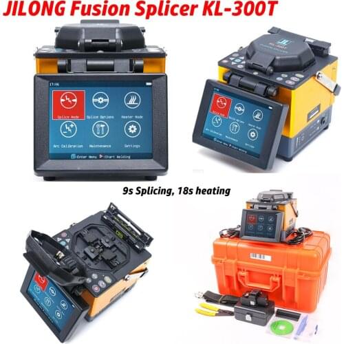 JILONG Fusion Splicer KL-300T Tool Box 9s/18s Lithium 7800mAh Core or clad aligning Fusion Splicer LCD display Single core