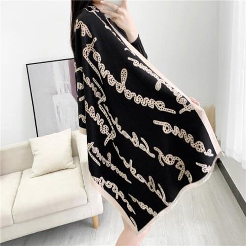 2021 Luxury Cashmere Scarf Winter Women Pashmina Shawls Warm Blanket Wraps Female Foulard Bandana Print Scarves Ponchos Hijab