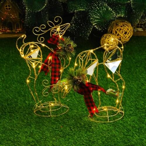 Christmas Decoration for Home Iron Deer Artwork Ornaments Christmas Tree Decoration Christmas Gift for Children Natal Home Decor