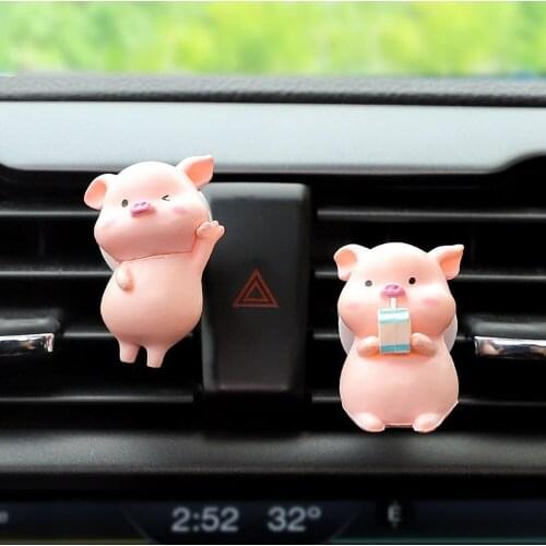 Cute Pig Car Air Freshener Air Conditioning Outlet Decoration Car Accessories Interior Car Aromatherapy Clip Perfume Clip
