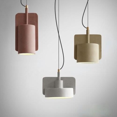 Nordic Industrial Cement Pendant Lamp Restaurant Light Retro Simple Creative Coffee Shop Counter Macarons Hanging Light Fixture