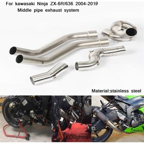 Motorcycle Middle Connecting Pipe Silp on for Kawasaki ZX-6R/636 2004 2005 2006 2007 2008 2009 2010 2011 2012 2013 2014 2015-19
