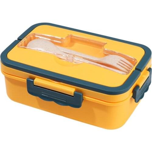 Student lunch box Japanese style Leak-Proof food container storage Wheat Straw Material Breakfast bento box With Fork spoon