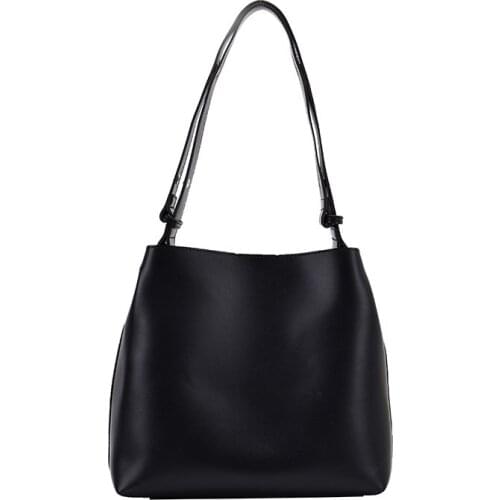 Ladies Tote Female Black Bucket Women Shoulder Hand Bag Fashion Designer Pu Leather Female Handbags Large Capacity Casual