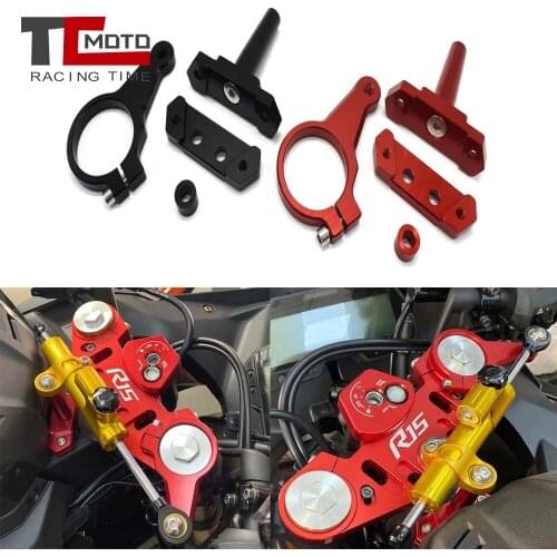 TCMOTO CNC Motorcycle Steering Damper Stabilizer Mount Bracket For Yamaha YZF R15 V3 r15 v3 2017 2018 2019 2020
