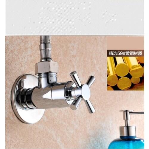 Bathroom toilet Solid brass Pure copper high quality chrome Angle valve Quality assurance Hot and cold water valve Stop valve