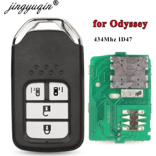 Jingyuqin Smart Car Key 4 button 433.92Mhz HITAG-3 ID47 PCF7938 for Honda Odyssey Elysion HYBRID Car Keyless Go