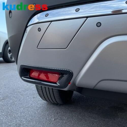 For Nissan Rogue X-trail 2021 2022 Carbon Fiber Rear Foglight Lamp Cover Trim Tail Fog Light Frame Car Styling Accessories 2pcs