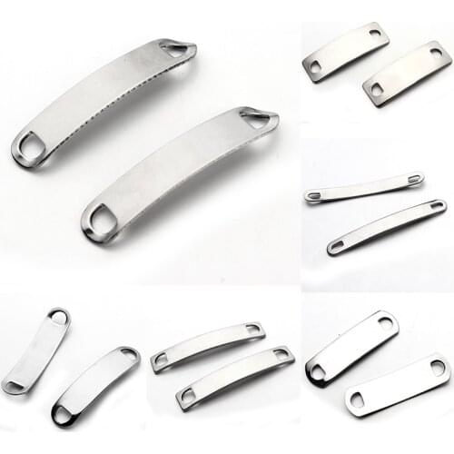 10-20pcs/lot Stainless Steel Connector Clasps Blank Plates Hand Stamping Tags for Necklaces Bracelets Jewelry Making Wholesale