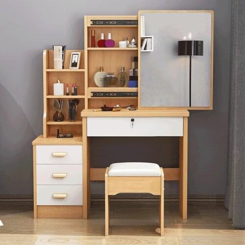 Bedroom Furniture Dresser with Mirror and Stool Dressing Room Princess Vanity Mirror Stool Combination Furniture Makeup Table