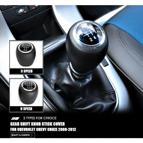 1 Pcs Black New Gear Shift Knob Stick 5 6 Speed Cover Holder For Chevrolet Chevy Cruze 2008-2012