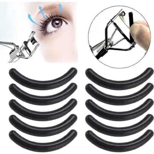 10PCS Eyelash Curler Pad High Elasticity Replaceable Silicone Pad Portable Professional Black Tonic Durable Makeup Tool