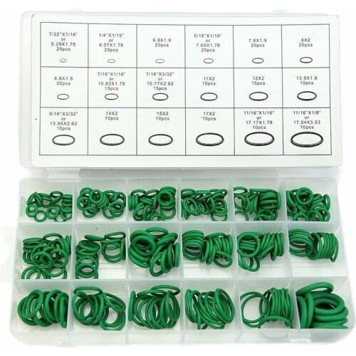 270pcs/Set New 18 Sizes Car Auto Air Conditioning Repair HNBR O-Ring Seal Green