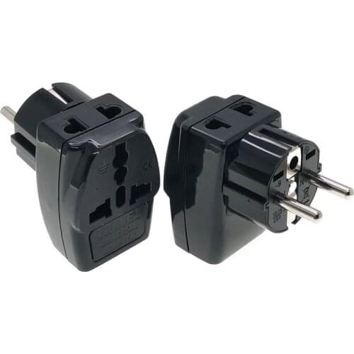 Israel Schuko Germany Korea France RussianTravel Adapter 3 Way Multi Outlet Convert AU/UK/US/EU....World Plug Black Color
