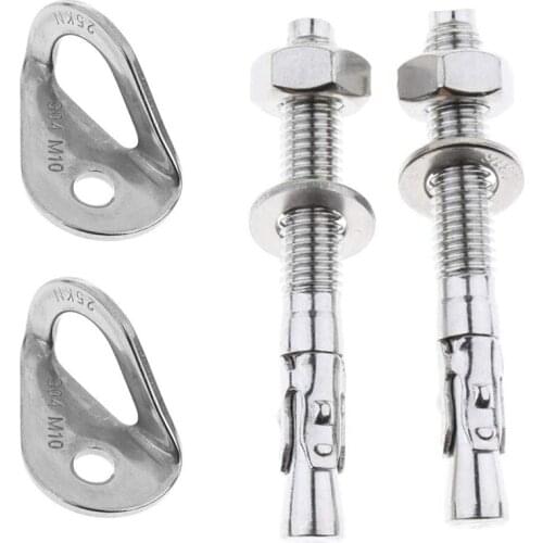 4Pcs 25KN 304 Stainless Steel Anchor Hanger Rock Climb Fastening Bolt Fixed Point Expansion Screw Piton Rock Piton Outdoor ToolS