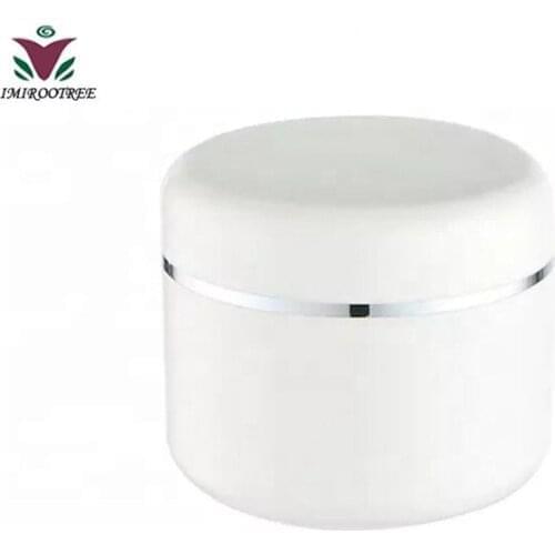 30g 30ml Cream Jar White Plastic Makeup Container Sample Cosmetics Box with Silver Ring