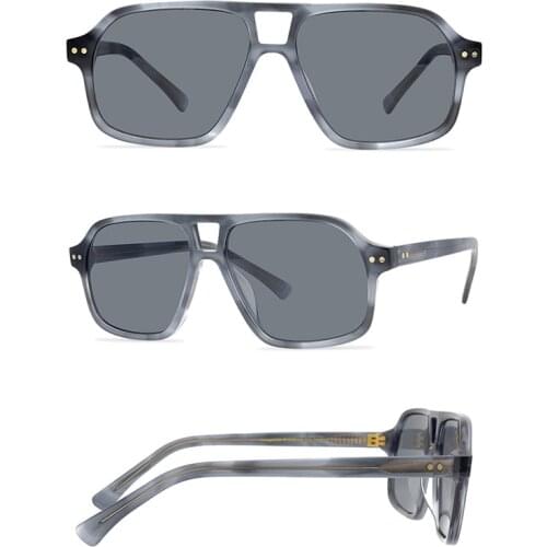 Belight Optical Women Men UV400 Protection Pilot Shape Vintage Retro Acetate Yellow Lens Sunglasses with Case Oculos 9556